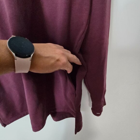 Duluth Trading Co Women's Size M Dry and Mighty Fleece Tunic Sweatshirt Burgundy - Picture 8 of 12